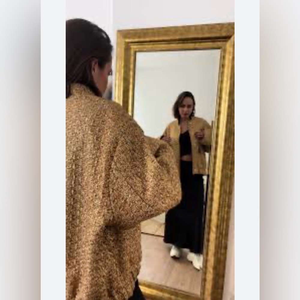 Liz Claiborne Gold Tweed Women’s Bomber Jacket - Picture 13 of 17
